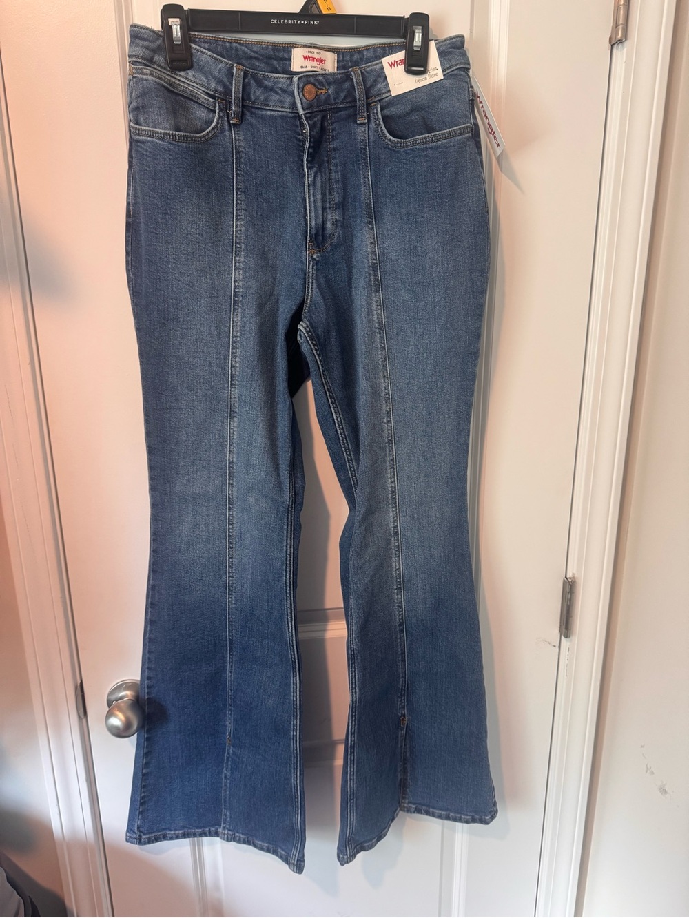 NWT Wrangler Blue Flared High-Rise Jeans